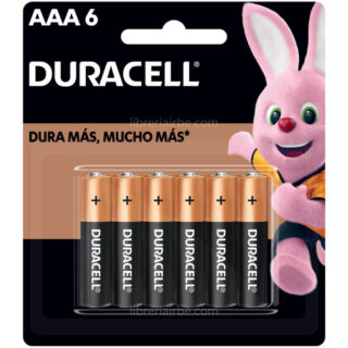 Pilas Duracell Alcalinas, Tamaño AAA, Paquete de 6 Piezas