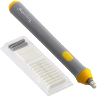 Borrador Eléctrico de 5 mm y 2.3 mm, Keep Smiling, con 20 Gomas de Borrar de Repuesto, Gris