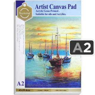 Cuaderno con 10 Hojas de Lienzo de 280 g, para Pintar con Óleos y Acrílicos, Keep Smiling, Tamaño A2