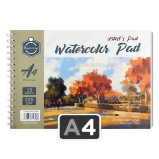 Cuaderno con Papel para Pintar con Acuarelas, Espiral, Keep Smiling, con 15 Hojas de 230 g-m², A4