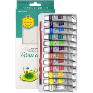 Pintura para Vidrio, en Tubos de 12 ml, Keep Smiling, Set de 12 Colores