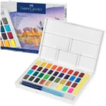 Acuarelas en Medias Pastillas, Faber-Castell Creative Studio, en Estuche, Set de 36 Colores
