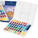 Acuarelas en Medias Pastillas, Faber-Castell Creative Studio, en Estuche, Set de 48 Colores