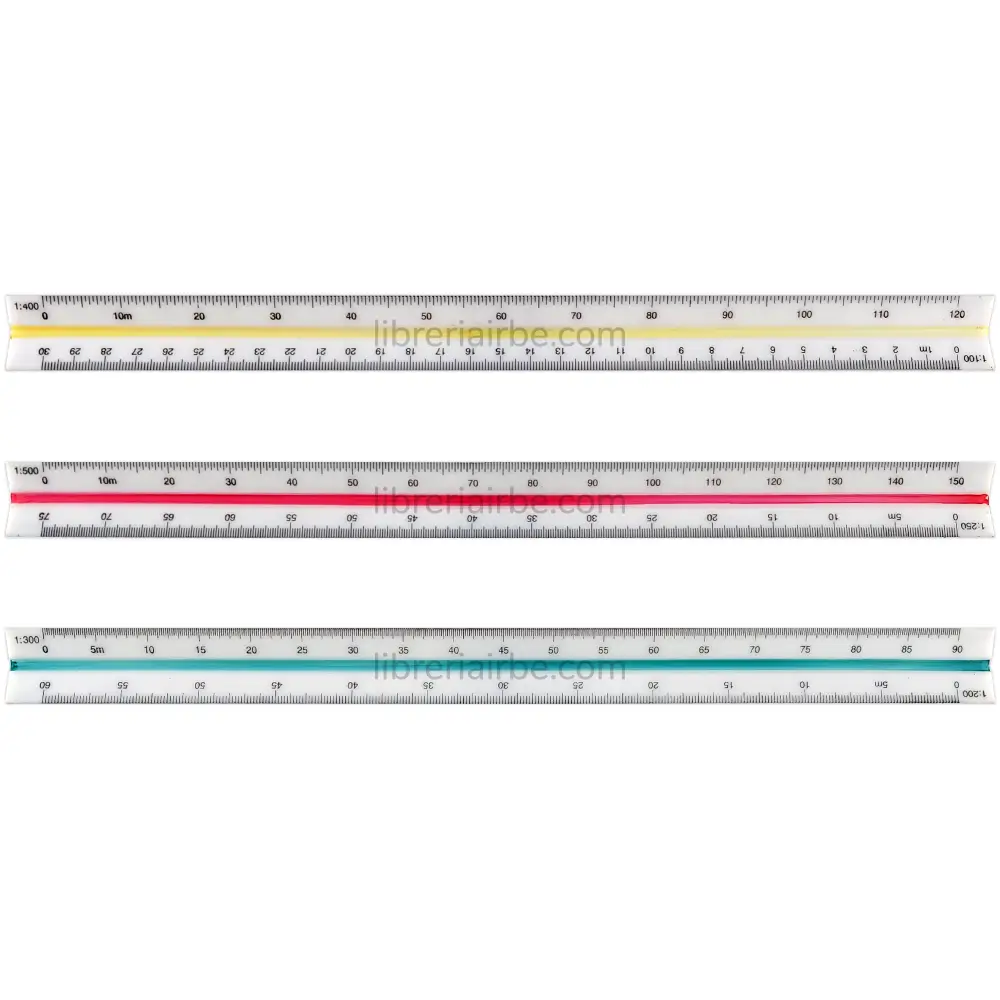 Escalímetro Plástico, Regla de 30 cm, Motarro, Escala 1:20, 1:25, 1:50,  1:75, 1:100, 1:125 - Librería IRBE Bolivia, image size:1000x1000