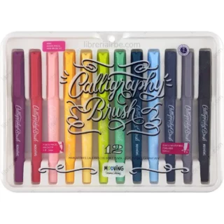 Marcadores para Lettering, Doble Punta (Mini Pincel y Micropunta) Mooving Calligraphy Brush, Set de