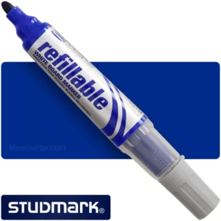 Marcador de Agua, para Pizarra Blanca, Recargable, Studmark, Punta Redonda, Azul