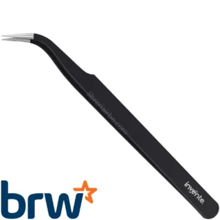 Pinza de Acero Inoxidable, Antiestática, para Manualidades, Fabricación de Joyas, BRW, Punta Curva