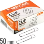 Clips de Metal de 78 mm, Niquelados, MILCAR, Caja de 100 Piezas