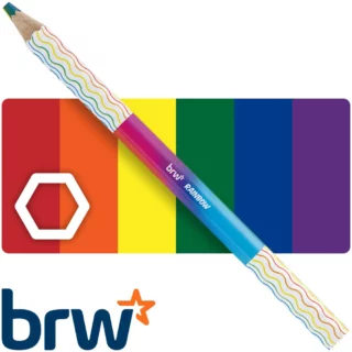 Lápiz Arcoiris, Multicolor, Mina con 6 Colores en 1, Jumbo, Hexagonal, BRW