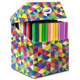 Marcadores Crayola Super Tips Lavables Punta Conica Caja de 150 Colores Abierto Librería IRBE Cochabamba Bolivia