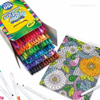 Marcadores Crayola Super Tips Lavables Punta Conica Caja de 150 Colores Colorear Librería IRBE Cochabamba Bolivia