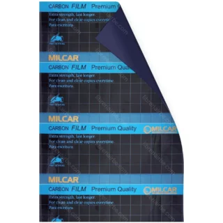 Papel Carbónico, Tamaño Oficio, Plastificado, MILCAR, Azul