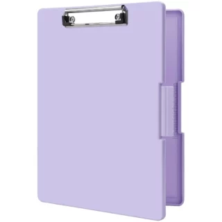 Portapapeles con Almacenamiento, de Apertura Lateral, Plancheta, Clipboard, Folder Tablero, con Sujetador, Tamaño Carta / A4 - Lila