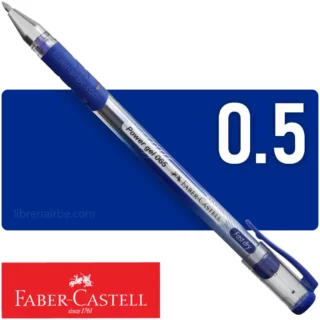 Bolígrafo, Micropunta de Tinta Gel, Punta Fina de 0.5 mm, Faber-Castell Power Gel 065, Azul