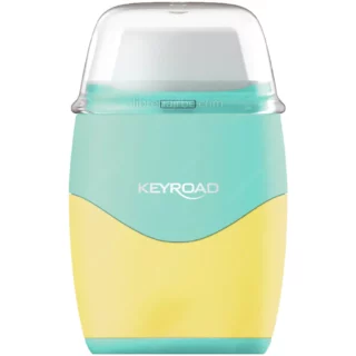 Borrador y Tajador de 2 Orificios, con Depósito, KEYROAD Faces Pastel - Turquesa