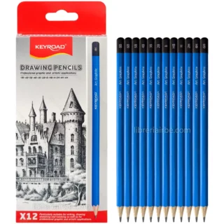 Lápices de Grafito, para Dibujo KEYROAD, Set de 12 Piezas (6H a 8B)