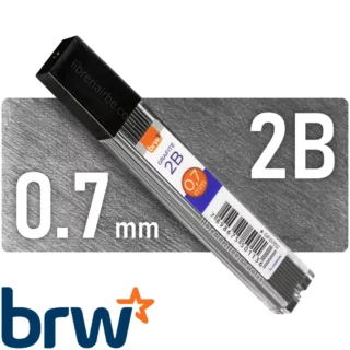 Minas de Repuesto, BRW, Set de 12 Piezas, para Portaminas 0.7 mm, Grado 2B
