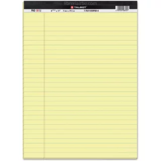 Pad, Bloc, Tamaño Carta, TALBOT, con 50 Hojas Rayadas, Amarillas