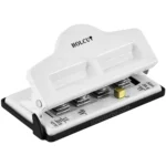 Perforadora Metálica de 4 Orificios para Cuadernos con Discos, Encuadernación Inteligente, Blanco