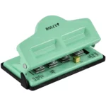 Perforadora Metálica de 4 Orificios para Cuadernos con Discos, Encuadernación Inteligente, Verde