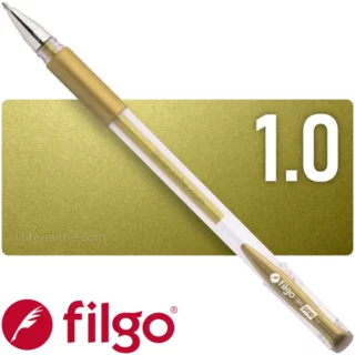 Bolígrafo, Micropunta de Tinta Gel Metálica, Punta 1.0 mm, Filgo Gel Pop, Dorado
