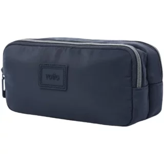Estuchera Totto, Multiuso, de 2 Compartimientos con Cierres, Grande, Modelo Aynatto, Azul
