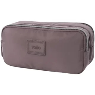 Estuchera Totto, Multiuso, de 2 Compartimientos con Cierres, Grande, Modelo Aynatto, Café