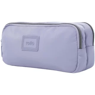 Estuchera Totto, Multiuso, de 2 Compartimientos con Cierres, Grande, Modelo Aynatto, Lila