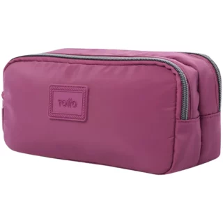 Estuchera Totto, Multiuso, de 2 Compartimientos con Cierres, Grande, Modelo Aynatto, Rosa