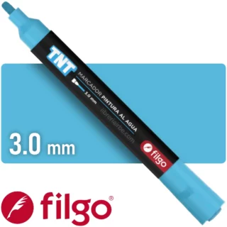 Marcador de Pintura al Agua, Filgo TNT, Punta Redonda de 3.0 mm, Celeste