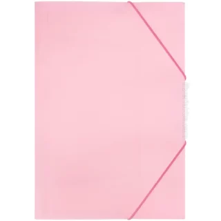 Folder con Ligas, Archivador, de Plástico, Color Pastel, Tamaño Oficio - Rosa