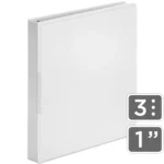 Carpeta con Visor, Tapas y Lomo con Bolsillos Transparentes, 3 Anillas Tipo D, Bellart, Tamaño A4 / Carta, Blanco, Ancho 1 Pulgada