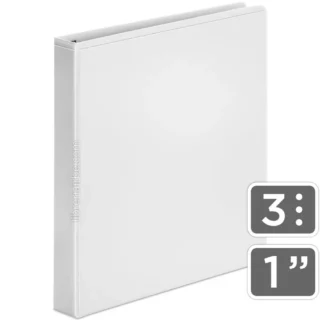 Carpeta con Visor, 3 Anillas Tipo D, Bellart, Tamaño A4 - Carta, Blanco, Ancho 1 Pulgada