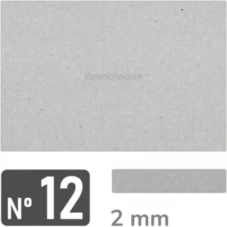 Cartón Prensado Gris, Pliego de 80 x 120 cm, Nº 12 (2 mm)