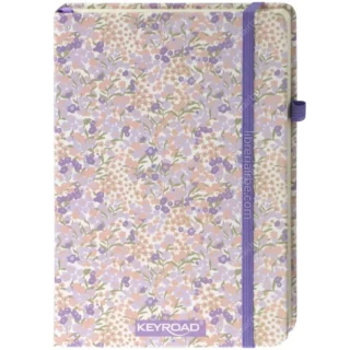 Cuaderno, Libreta, Tamaño A5, Empastado, Tapa Dura, KEYROAD, con 96 Hojas Rayadas de 90 g/m² - Lila