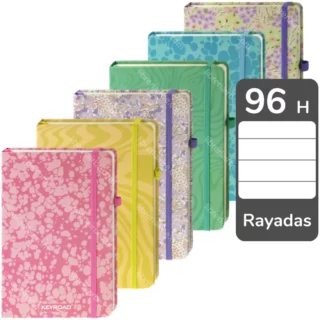 Cuaderno, Libreta, Tamaño A5, Empastado, Tapa Dura, KEYROAD, con 96 Hojas de 90 g-m²