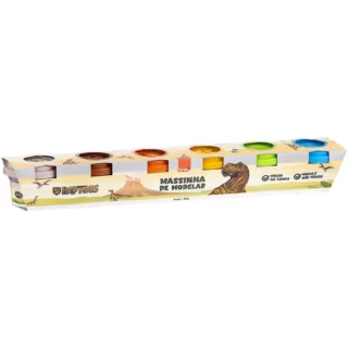 Plastilina, BRW Raptors, en Botes con Moldes en la Tapa, Set de 6 Colores