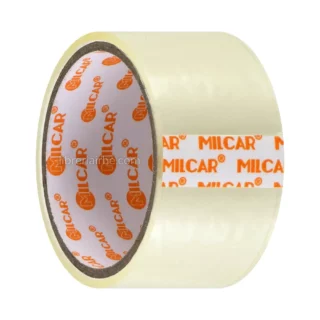 Cinta de Embalaje, Transparente, Grande, MILCAR, Rollo de 30 Yardas x 2″ 48 mm