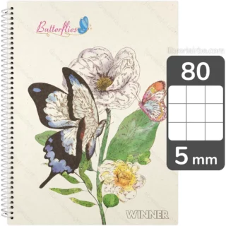 Cuaderno Ecológico, Tamaño Carta, Espiral de Plástico, Tapa Dura, WINNER, con 80 Hojas 5 mm