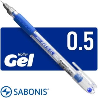 Bolígrafo, Micropunta de Tinta Gel, Punta Fina de 0.5 mm, SABONIS Roller Gel GL 608, Azul