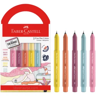 Micropuntas con Fragancias, Faber-Castell Fine Pen, Punta de 0.4 mm, Caja de 5 Colores, Revitaliza y Energiza