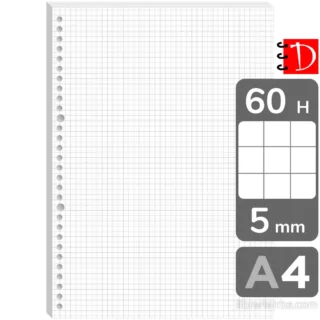 Repuestos para Cuaderno Infinito, Minimalista, Paquete de 60 Hojas, Tamaño A4, Cuadriculadas