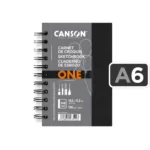 Cuaderno de Dibujo, Sketchbook, CANSON One Art Book, Espiral, Tapa Dura, con 160 Páginas (80 Hojas) de 100 g/m², Tamaño A6
