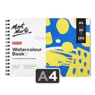 Cuaderno de Dibujo, Sketchbook, Papel para Acuarela, Mont Marte Discovery, 30 Hojas de 190 g-m², A4