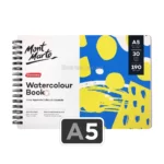 Cuaderno de Dibujo, Sketchbook, Papel para Acuarela, Mont Marte Discovery, 30 Hojas de 190 g-m², A5