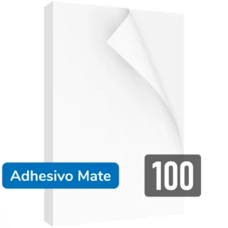 Papel Autoadhesivo, Tamaño Oficio, Blanco, para Imprimir, 120 g-m², Paquete de 100, Mate