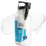 Pintura Acrílica Mont Marte Signature, Botella de 1 Litro, (1000 ml), con Dosificador, Blanco Titanio