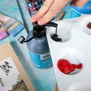 Pintura Acrilica Mont Marte Signature Botella de 1 Litro 1000 ml Negro de Lampara Dispensador Librería IRBE Cochabamba Bolivia