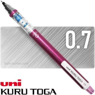 Portaminas Rotatorio de 0.7 mm, uni KURU TOGA, Cuerpo Rosa