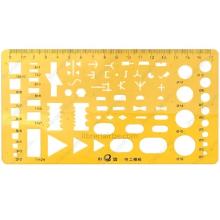 Regla, Plantilla Instalaciones Electricas, para Dibujo Técnico, Arquitectónico, Escala 1-100, 17 cm